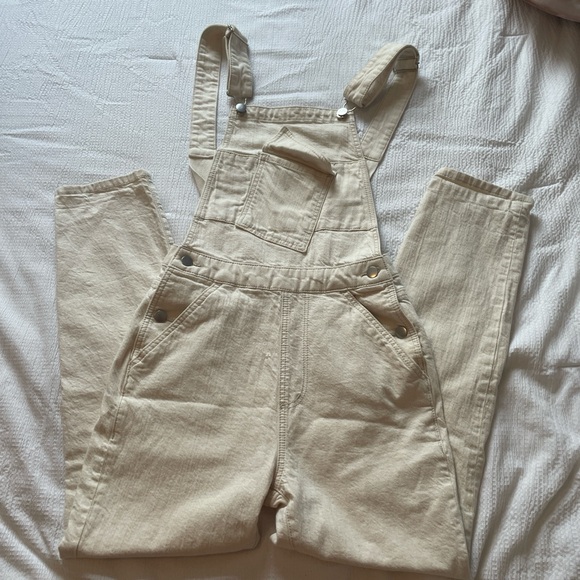 Kate spade Saturday cream denim long overalls XS extra small - Picture 5 of 8